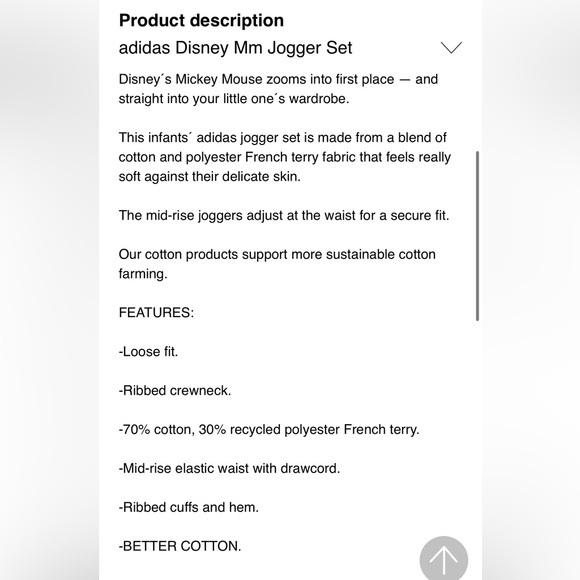 Adidas Mickey Mouse Jogger Set 0-3m - Picture 4 of 4